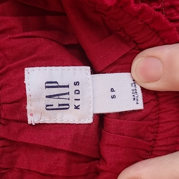 Gap Kids red smocked holiday dress. Fine wale corduroy, - Picture 4 of 8